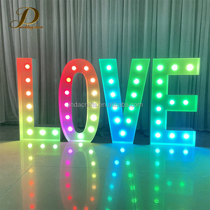 Letras LED RGB Metálicas con Efecto Infinito, Letras LOVE <span class=keywords><strong>de</strong></span> 4 pies/3 pies, Letras Luminosas para Decoración <span class=keywords><strong>de</strong></span> Bodas, Propuestas y Fiestas - Product Image 4