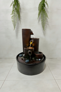 Fontaine d'eau de bureau moderne en forme de cylindre avec des roches de <span class=keywords><strong>rivière</strong></span> - Product Image 3