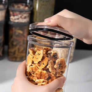 Recipiente de alimentos transparente de alta calidad de 600ml, tarro de plástico hermético de boca ancha con tapa para almacenamiento de granos - Product Image 4