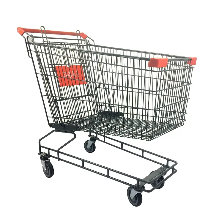 Precio de fábrica de alta calidad, carrito de metal de 210L, carrito de compras de estilo americano a la venta