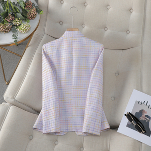 Nuevo Traje Femenino a Cuadros de Primavera Otoño, Estilo Retro, Blusas Informales <span class=keywords><strong>Bonitas</strong></span> y Pequeñas, Blazers Populares para <span class=keywords><strong>Mujer</strong></span> Este Año - Product Image 5