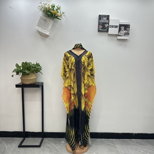 Nouvelle Robe Longue Ample <span class=keywords><strong>Femme</strong></span> <span class=keywords><strong>Africaine</strong></span> Grande Taille à Imprimé Ethnique et Strass pour Soirée – Collection Été - Product Image 6