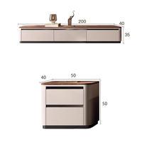 Meuble TV en bois italien vintage haut de gamme, ensemble meuble TV et table basse, meuble TV moderne pour salon avec rangement
