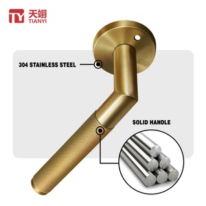 Stainless Steel 304 Modern Knurled Interior Doors Handle Single Side <b>Dummy</b> Privacy Door Handle Levers - Product Image 3