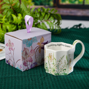 Modern Luxury Ceramic Creative Octagonal <b>Cup</b> <b>Tea</b> Saucer <b>Set</b> with Porcelain Mug-Western Design for Home Travel <b>Tea</b> & Coffee Gift - Product Image 4