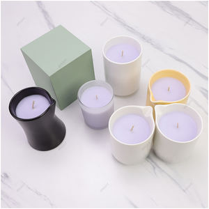 Vela de masaje corporal de cerámica de alta calidad al por mayor, vela de masaje con tarros de aceite esencial, boquilla y tapa - Product Image 5