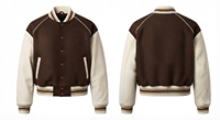 Veste de baseball vintage en laine marron avec manches en PU crème, numéro 42 en chenille, broderie EXTRA INNINGS, style Letterman