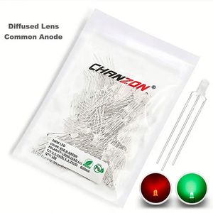 หลอดไดโอดเปล่งแสง LED F5 5มม. 100หลอดแบนด้านบน/หัวสีขาวแดงฟ้าเขียว UV สีส้มเหลืองชมพูโคมไฟ2V 3V DIY - Product Image 6