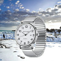 Relojes de Moda para Hombre, Fáciles de Leer, Analógicos, de Cuarzo, Deportivos, Resistentes al Agua, con Correa Extensible de Acero Inoxidable de 40 mm y Esfera Luminosa