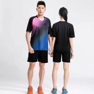 Venta al por mayor de camisetas de tenis de mesa para hombres y mujeres, ropa deportiva sublimada personalizada, camiseta de tenis, camiseta de Bádminton de secado rápido - Product Image 3