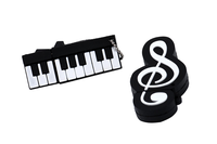 Cute Piano Keyboard PVC USB Flash Drive Musical Instrument Pendrive With Music Note Charm Custom Logo Souvenir Promotional Gift