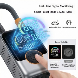 Inflador de Neumáticos Inalámbrico Portátil, <span class=keywords><strong>Compresor</strong></span> de Aire Eléctrico <span class=keywords><strong>para</strong></span> Automóvil con Monitor Digital de Presión de Neumáticos y Función de Banco de Energía - Product Image 4