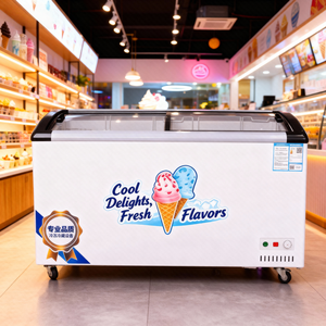 Mini coffre congélateur à deux portes, à économie d'énergie, avec refroidissement par air réglable, pour la présentation de sucettes glacées et de glaces, pour les magasins de proximité - Product Image 3