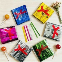 Ataduras Metálicas de PET de Color Sólido de Grado Alimenticio Fanxing, Ataduras Brillantes Desechables para Bolsas de Dulces, Pan, Galletas y Golosinas