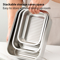Hete Aanbieding RVS Lunchbox Verwarmbare Voedselbewaarbak Sandwichdoos Fruitdoos met Deksel voor Restaurant Keuken