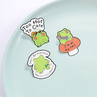 Ensemble d'épingles en émail Grenouille Verte Audacieuse avec Slogan Amusant, Badge de Revers Amphibien, Ornement Décoratif pour Vêtements et Sacs à Dos