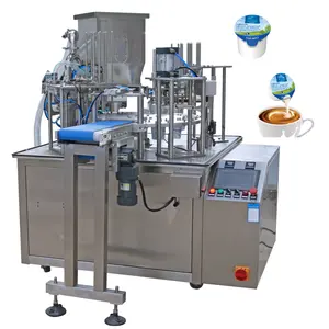 Automatic rotary plastic/paper cup aluminum film filler and sealer for for small businesses