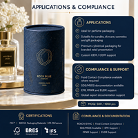 Caja de Cartón Cilíndrica Rígida de Lujo, Tamaño Personalizado, con Certificación FSC, para Perfume, Velas, Cuidado de la Piel, Cosméticos y Regalos