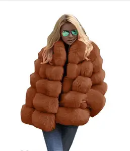 New winter coats wholesale thick and loose temperament pure color fashion Artificial fur plus rabbit fur woman plus size coat