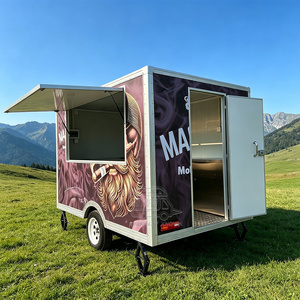 Remorque de restauration noire au design carré, barbecue, four à pizza, camion de restauration mobile, remorque de restauration rapide avec certification CE - Product Image 2