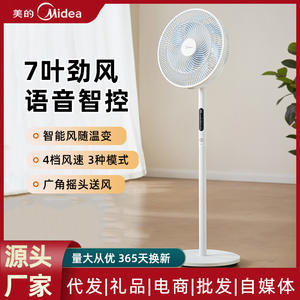 Ventilador de pie Midea de 16 pulgadas, oscilante, con control táctil, motor de CA, color blanco, para uso doméstico. - Product Image 5