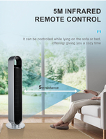 Ventilateur tour électrique sans pales avec télécommande numérique, minuterie 12 heures, moteur AC 110V, refroidissement de l'air pour hôtel, extérieur et usage domestique