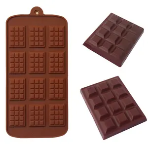 12 small square shape cake decorations silicone chocolate mold baking pastry tools