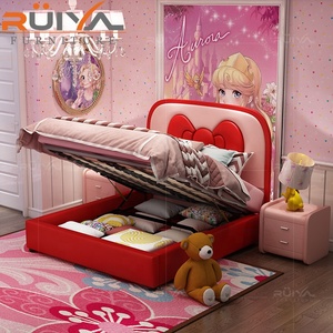 American Stylish <strong>Hello</strong> <strong>Kitty</strong> Children <strong>Bed</strong> Child Girl Leather <strong>Bed</strong> Solid Wood Bedroom Children <strong>Bed</strong> - Product Image 3