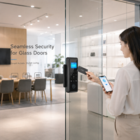 Serrure de porte intelligente sans perçage, biométrique, empreinte digitale, WiFi, application Tuya, serrure numérique électronique pour verre