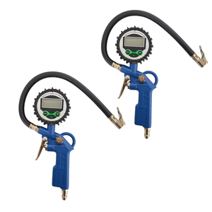 Gonfleur de pneus pour voiture et moto avec manomètre électronique - Pistolet de gonflage manuel bleu - Product Image 4