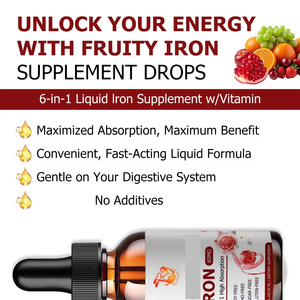 Gotas Líquidas de Hierro 6 en 1 de Alta Potencia, Sin GMO, Suplemento Vegano de Hierro para Adultos, Mejora la Función Muscular, Alivia la Fatiga, 30 ml - Product Image 6