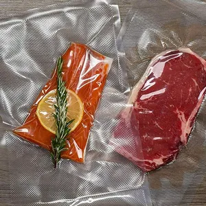 Food Grade Embossed Vacuum Plastic Packaging Bag Vacuum Seal Storage Bag Roll For Sausage Meat Seafood