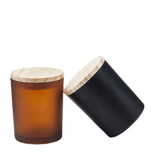 Aromatherapy Scented Candle Glass <b>Cup</b> With Bamboo Lid - Product Image 2