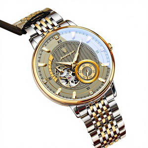 Nouvelle montre mécanique automatique pour homme, tourbillon, haut de gamme, lumineuse, affaires, boîtier en acier inoxydable, bracelet en acrylique - Product Image 1