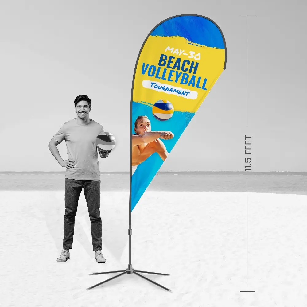 Banner volante all'aperto personalizzato striscione a goccia bandiere e striscioni promozionali con piume da spiaggia a goccia per bandiere personalizzate