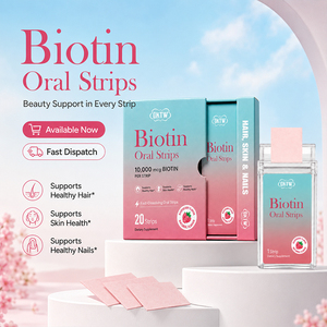 Tiras Orales de Biotina OKTE 10000 mcg de Disolución Rápida para la Salud del Cabello, Piel y Uñas, Suplemento en Película que se Derrite en la Boca - Product Image 3