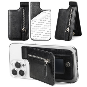Étui de luxe en cuir PU multi-angles avec fermeture éclair et fente pour cartes pour Redmi – Coque arrière au design tendance - Product Image 3