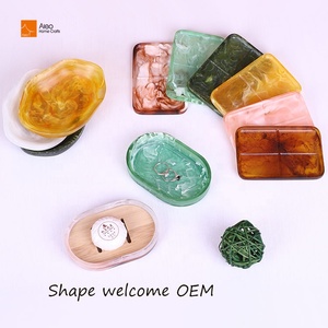 Aleo personalizzato fatto a mano eco-friendly in resina, Kit multifunzione per bagno, portasapone e cosmetici, espositore - Product Image 2