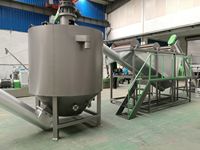 Machine à laver les bouteilles recyclables 500 kg/h, ligne de lavage à chaud des bouteilles en PET