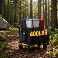 Chariot pliable robuste, capacité de charge de 400 lb, chariot pliable portable pour le camping, la pêche, la plage, OEM disponible