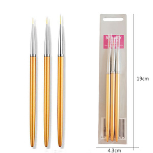 Lot de 3 stylos de nail art avec logo personnalisé, pour dessin de lignes, points et fleurs, stylo aiguille professionnel pour salon de manucure, pinceau de nail art - Product Image 1