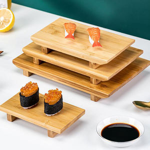 Planche à sushi en bois japonaise rectangulaire, plateau de service pour <span class=keywords><strong>cuisine</strong></span>, sushi, sashimi, décoration de table - Product Image 4