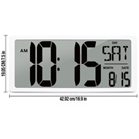 Modernes Design 360mm Extra Großer LCD-Bildschirm Digitaluhr Ewiger Kalender Anpassbare Funkgesteuerte Hintergrundbeleuchtete Weckuhr