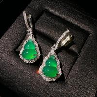 Boucles d'oreilles, colliers et bracelets tendance pour femme, avec pendentif rond en pierre verte et accent cristal, cadeau élégant et personnalisé, vente chaude