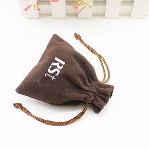 Sacs à cordon en velours personnalisés pour bijoux, pochettes d'emballage textile portables pour voyage, imprimées sur mesure par sérigraphie - Product Image 2