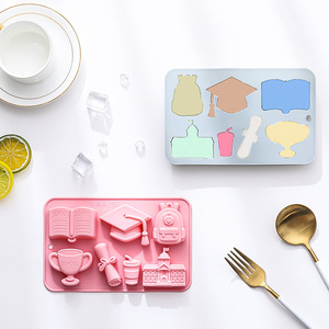 Moldes de Silicona Antiadherentes con Diseño Temático de Academia, Reutilizables, de Grado Alimenticio, Lindos Moldes Magnéticos de Silicona para Chocolate, Dulces y Hielo - Product Image 5