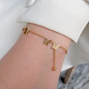 Xinfly 18K Pure <b>Gold</b> Bracelet and <b>Anklet</b> Natural Diamond Butterfly Fashion Jewelry for Women for Gift - Product Image 5