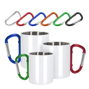 220ml Stainless Steel <b>Double</b> <b>Wall</b> Vacuum Insulated Travel Mug with Carabiner for Outdoor Camping Beer & Tea-Spill Proof - Product Image 5