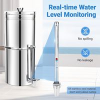 Filtre à eau par gravité Cobectal 3,0 gallons en acier inoxydable 304, purificateur de comptoir à 8 étapes avec charbon actif, support et filtres