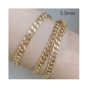 Xinfly 3.1mm 4.2mm 5.3mm 2023 Luxury Trending Customizable Brand Classic <b>Men</b> Women Unisex Pure 18K Gold Cuban Bracelet - Product Image 1
